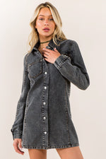 CQ Denim Dress (Black Wash) - ClassyQueen_Boutique