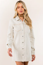 CQ Denim Dress (Beige) - ClassyQueen_Boutique