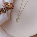 14K Gold Sparkly Luna Necklace