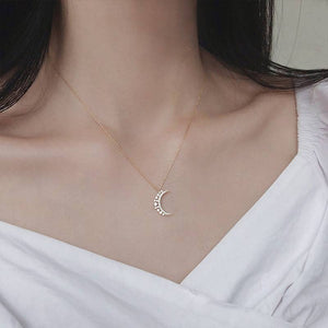 
            
                Load image into Gallery viewer, 14K Gold Sparkly Luna Necklace
            
        