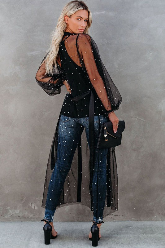 Studded Tulle Duster