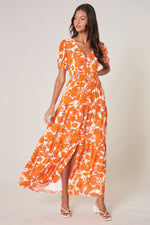 Tangelo Floral Monaco Tiered Maxi Dress