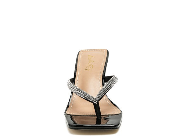 Crystal Block Heel Sandals