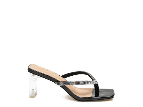 Crystal Block Heel Sandals
