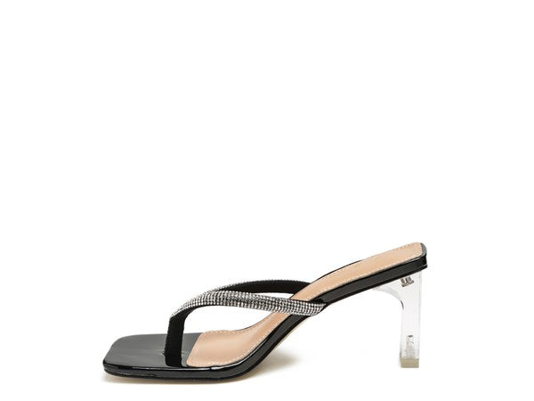 Crystal Block Heel Sandals