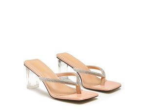 Crystal Block Heel Sandals