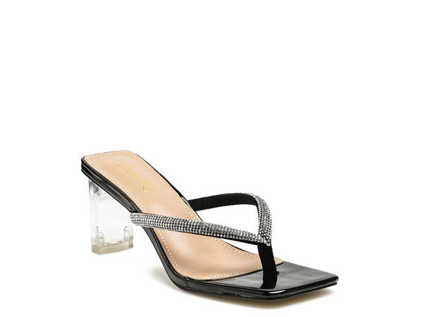 Crystal Block Heel Sandals