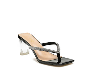 Crystal Block Heel Sandals