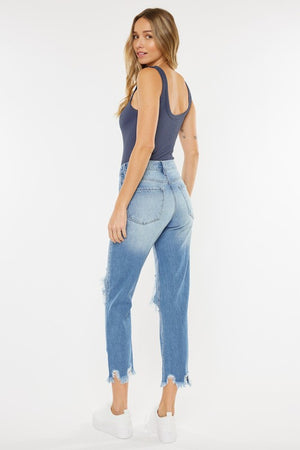 
            
                Load image into Gallery viewer, Shark Bite Mom Jeans
            
        