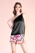 Hammered Satin One Shoulder Top