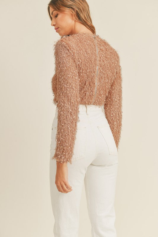 Fluffy Textured Holiday Top
