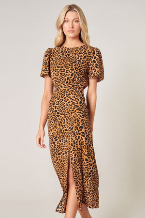 Shania Leopard Bloom Midi Dress