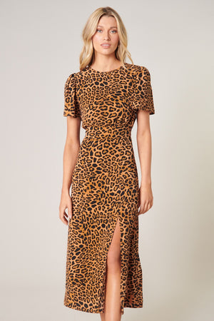 Shania Leopard Bloom Midi Dress