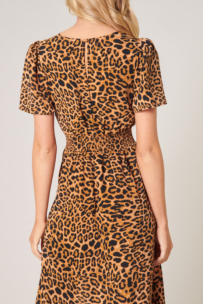 Shania Leopard Bloom Midi Dress