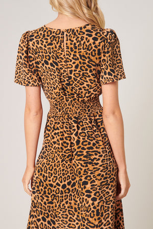 Shania Leopard Bloom Midi Dress