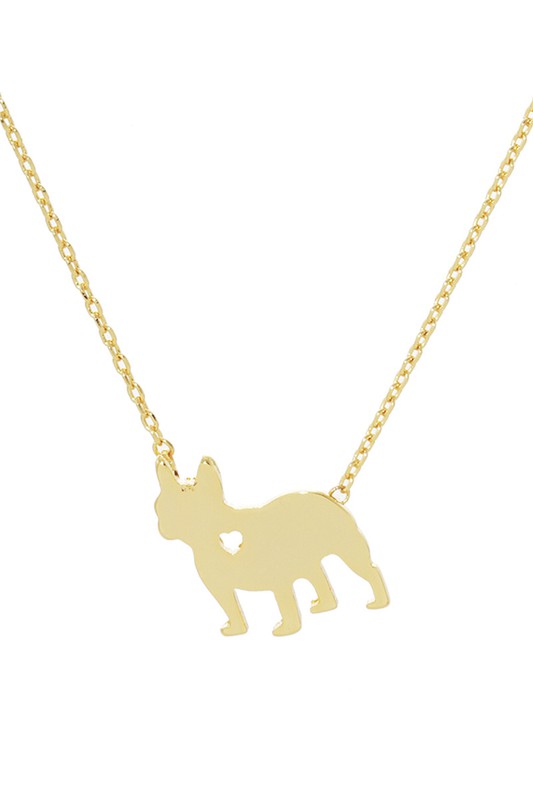 Gold Dipped Brass French Bulldog Necklace