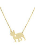 Gold Dipped Brass French Bulldog Necklace