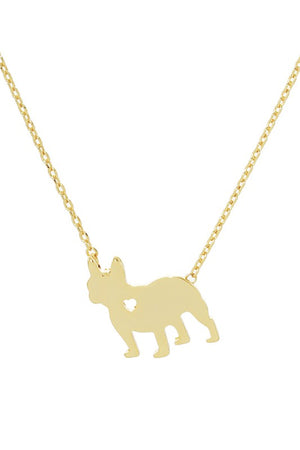 
            
                Load image into Gallery viewer, Gold Dipped Brass French Bulldog Necklace
            
        