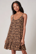 Lea Leopard Sicily Mini Tank Jersey Knit Dress