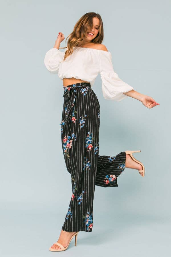 Floral Wide Leg Pants