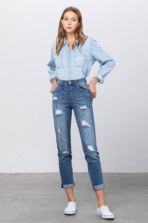 Slim Fit Boyfriend Jeans (True Blue)