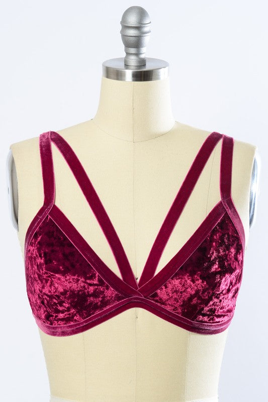 
            
                Load image into Gallery viewer, Crushed Velvet Bralette
            
        