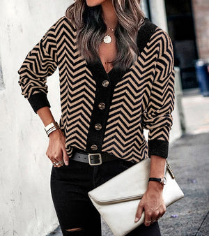 Zig Zag Cardigan (Brown/Black)