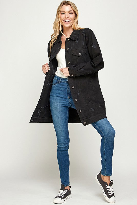 Track Nights Denim Jacket - ClassyQueen_Boutique