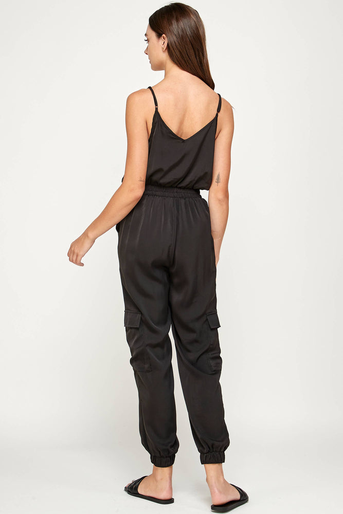 Margo Satin Cargo Jumpsuit