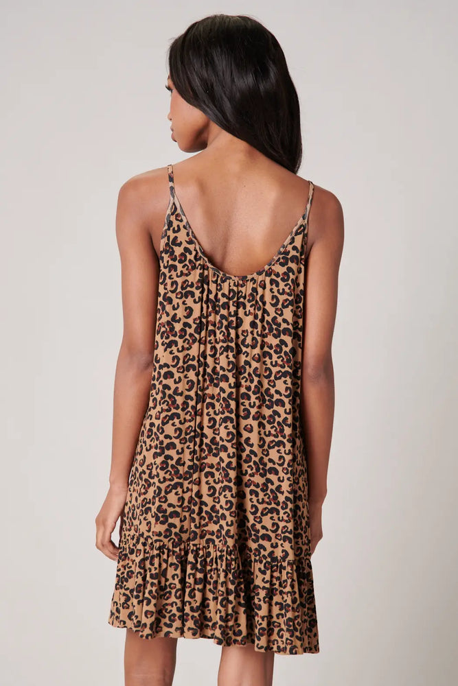 Lea Leopard Sicily Mini Tank Jersey Knit Dress