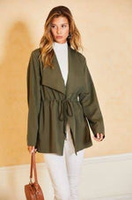 Lapel Collar Strap Jacket - ClassyQueen_Boutique