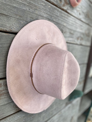 Faux Suede Wide Brim Panama Hat