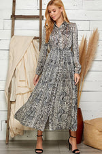 Snake In The Grass Pleated Maxi Dress