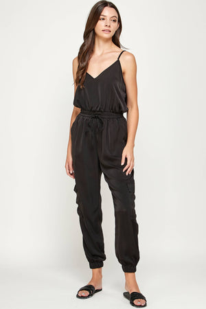 Margo Satin Cargo Jumpsuit