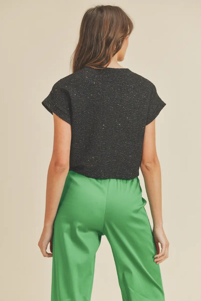 Rainbow Glitter Crop Tee