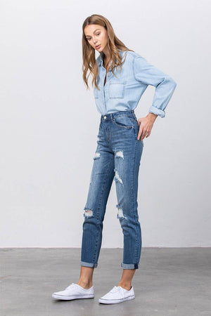 Slim Fit Boyfriend Jeans (True Blue)