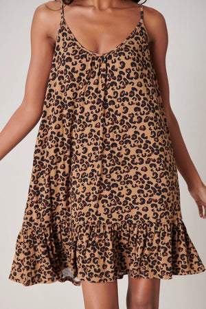 Lea Leopard Sicily Mini Tank Jersey Knit Dress