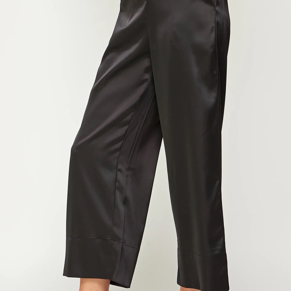 Satin Sheen Cropped Dress Pant