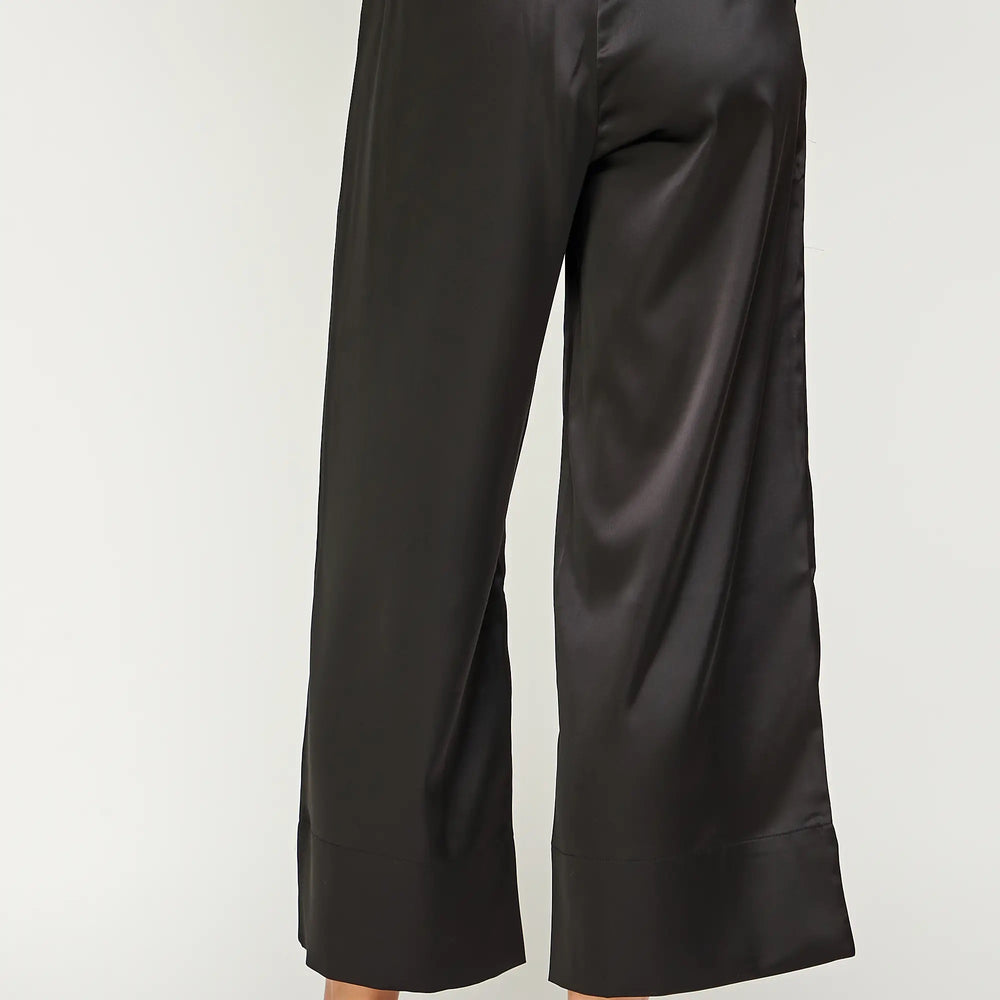 Satin Sheen Cropped Dress Pant