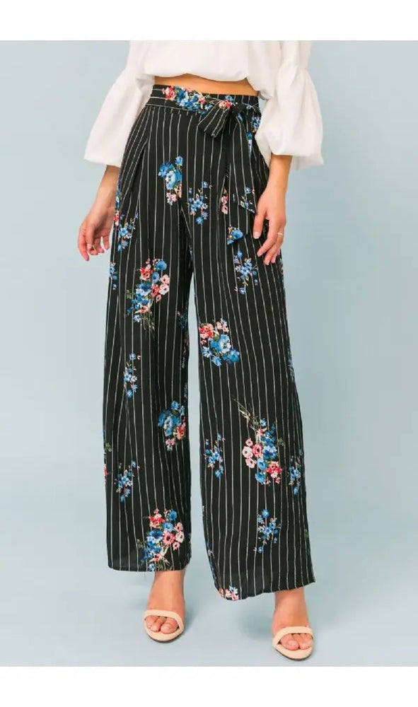 Floral Wide Leg Pants