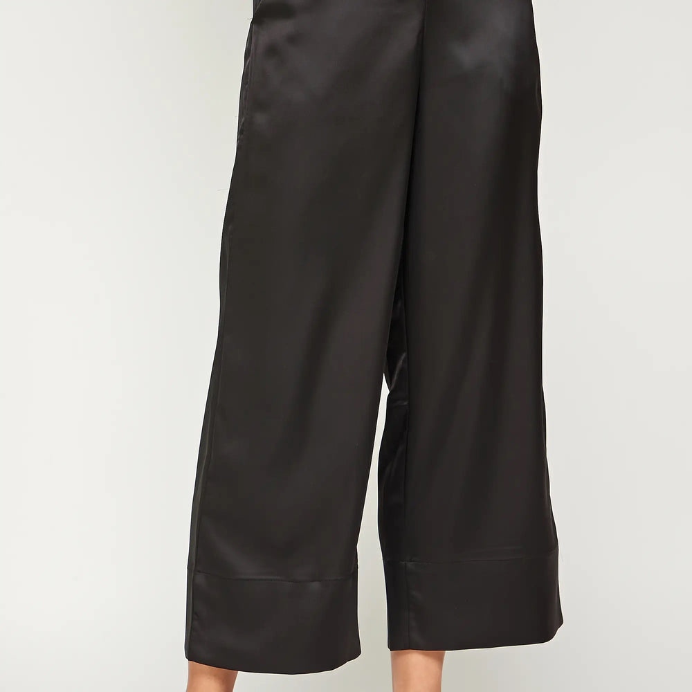 Satin Sheen Cropped Dress Pant