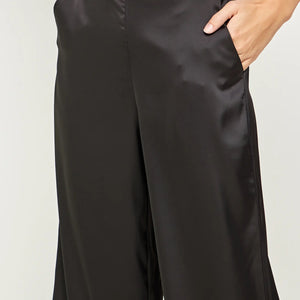 Satin Sheen Cropped Dress Pant