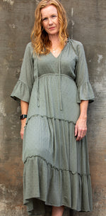 Bohemian Dreams Maxi Dress (Olive) - ClassyQueen_Boutique